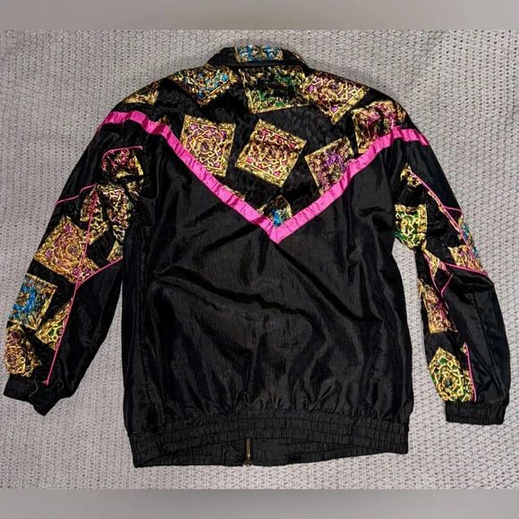 Vintage 1980’s Basic Editions Windbreaker Jacket Medallion Print Size Medium - Picture 7 of 8